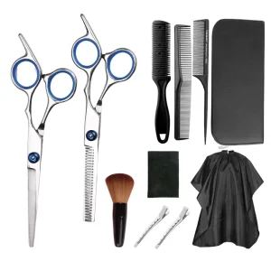 Hairdressing Kits 13 PCS Stainless Steel Professional Barber Scissors Set Hair Teeth Trimmer Flat Cutting Shears Comb