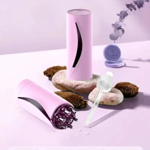 Handheld ABS Plastic Hair Growth Applicator Comb with Steel Teeth Liquid Guide Vibration Massage Device for Home Use