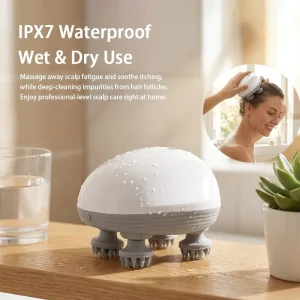 Handheld Electric Scalp Massage Tool with Charging Dock Silent Head Massager for Deep Cleansing and Comfortable Scalp Massage