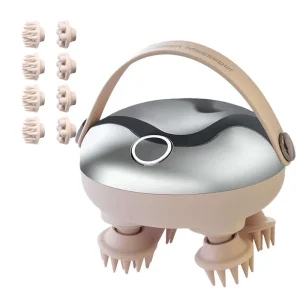 Handheld Head Scalp Massage Brush Device 3D Vibration Waterproof Electric Silicone Head Hair Scalp Massager