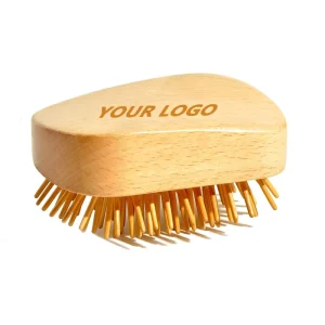 Handmade Natural Wooden Hair Brush Hairbrush with Bamboo Pins Massage Scalp Detangling All Hair Types