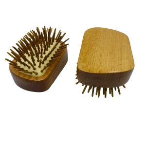 Handmade Natural Wooden Hair Brush Hairbrush with Bamboo Pins Massage Scalp Detangling All Hair Types Brushes