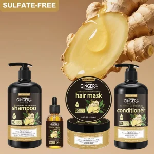 Healthy Natural Organic Hair Care Oil Control Anti Loss Regrowth Tea Tree Ginger Hair Growth Shampoo Set