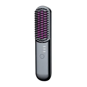 Heated Ceramic Straight Hair Comb Portable USB LED Display Negative Ion Curling Straightening Home Styling Comb