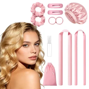 Heatless Curling Rod 11Pcs Set Lazy Overnight Big Wave Hair Curler No Heat Damage Styling Hair Accessories