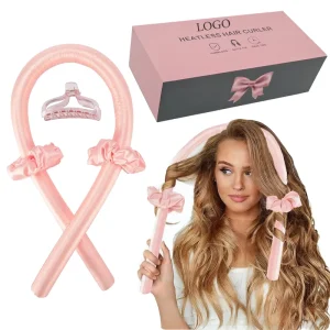Heatless Curling Set Silk Curls Rod Headband No Heat Rollers for Sleep Overnight Satin Hair Curlers for Long and Medium Hair