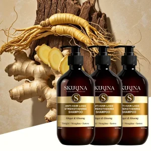 Herbal Ginseng Ginger Oil Control Anti Hair Loss Shampoo Hair Care Vegan Nourishing Smoothing Shampoo for All Hair Types