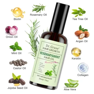 Herbal Hair Serum Natural Caffeine Rosemary and Mint Hair Growth Hair Oil