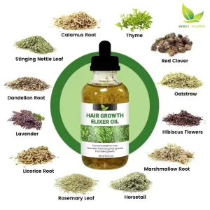 Herbal Hair Serum Oil Regrowth Treatment Vegan Nourishing Rosemary Mint Hair Loss Prevention Hair Growth Essential Oil