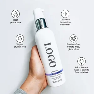 Herbal Smoothing Thickening and Volumizing Spray for Dry Hair and Hair Extensions Strong Hold Leave-in Treatment