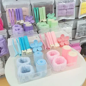 High Crown Curling Rod Wrist Strap Flower Hair Clip 9 Piece Set Self Adhesive No Marking Volumizing Tool Long Nose Clips Styling