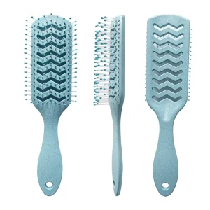High Quality Curved Brush Nylon Bristles Wheat Straw Vented Hair Styling Brush Wet and Dry for Salon Home