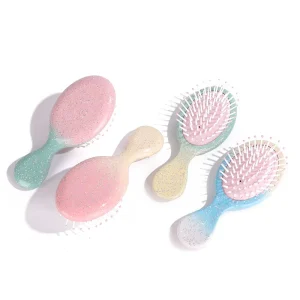 High Quality Cute Mini Hairdressing Massage Airbag Hairbrush Gradient Shimmering Glitter Hair Brush Combs for Kids Girls