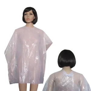 High Quality Disposable Hair Cutting Barber Capes for Men PE Apron for Beauty Salon
