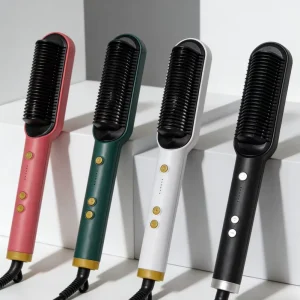 High Quality Electric Straighten Hair Brush Professional Curler Straightener Comb Fashion Fast Heating Ceramic Hair Straightener