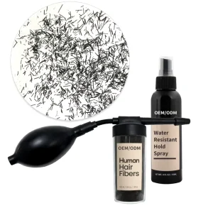 High Quality Organic Vegan Instantly Natural Look Real Fiber Hair Loss Treatment Building Fibers Black