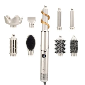 High Speed 110000RPM BLDC 6 in 1 Hair Dryer Styler Ionic Hot Air Brush Straightener Curler Low Noise Home Salon