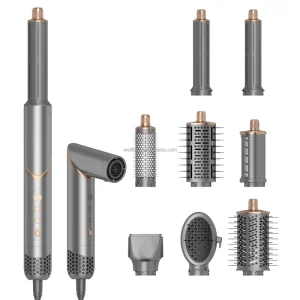 High Speed Brushless Ceramic 1400W 3 Speed Hair Styling Tools 7 in 1 Dryer Straightener Curler Dual Voltage Rotating Hot Air