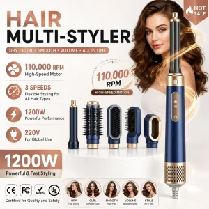 High Speed Electric Multi Purpose Hair Styling Tools Professional Hair Dryer Set with 6 in 1 Multi Stylers Curling Irons