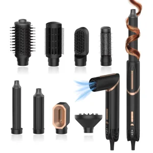 High Speed Hot Styler Comb Detachable Brushless Ionic 6 in 1 Hot Air Brush Hair Dryer Styler Curler
