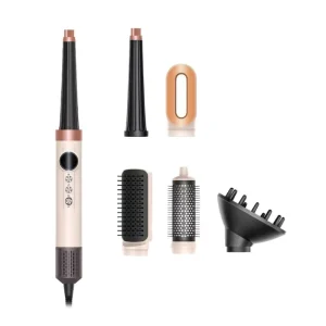 High Speed Ionic 1200W Plastic Household Hair Dryer 5 in 1 BLDC Motor Wand Electric Auto Curler Straightener Volumizing Comb
