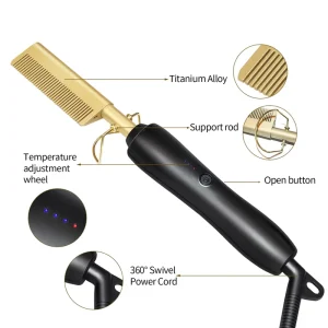 Home Use Portable Multi Function Hair Care Straight Heated Comb Electric Fast Heating Thermostatic Hair Straightener Brush