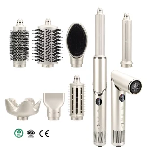 Hot Salon Tools Professional 8 in 1 Hair Styler Hot Air Brush Automatic Curling Iron Straightening Air Multi Styler Blower Dryer