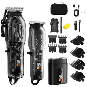 Household Rechargeable Hair Clippers and Trimmers with Shaver 3 Piece Tondeuse Cheveux Full Barber Kit for Men