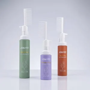 IN STOCK 30ml 100ml Eco Friendly Biodegradable White PET Comb Head Foaming Bottles For Portable Hair Perm Straightening Styling