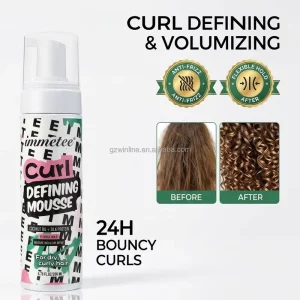 Immetee 200ml Curl Defining Mousse with Coconut Oil Silk Protein Hair Mousse for Dry Curly Hair Private Label Anti Frizz Foam