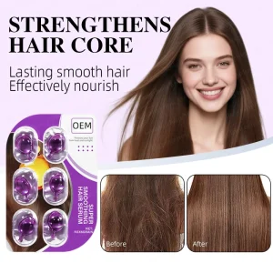 Instant Silk & Glossy Hair Serum Capsules Lightweight Non-Greasy Hair Vitamin Oil for Dull Hair Enhances Shine and Softness