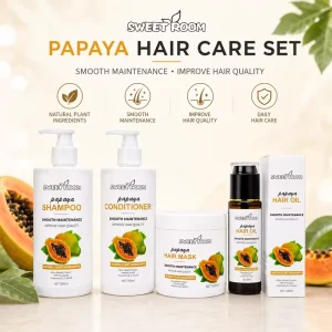 Intensive Nourishing Repair Hair Set 4pcs Professional Salon Quality Papaya Hair Care for Damaged Brittle Hair