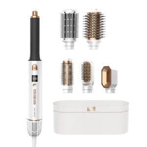 Interchangeable Hot Air Brush Negative Ions Hair Dryer Brush 3 Temperature Settings Portable Styling Tool