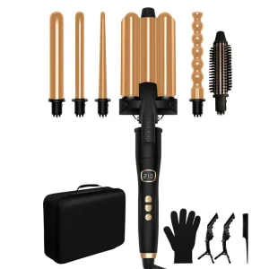 Interchangeable Multi function Curler Triple Barrels Curling Iron Wand Spiral Hair Curler