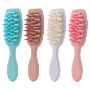 Ionic Long Handle Hairbrush Scalp Massager Silicone Shampoo Brush Scalp Exfoliator Dandruff Brush Combs for Easy Hair Detangling