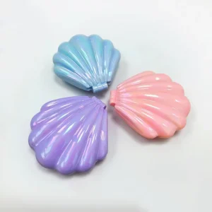 Ionic Nylon Portable Pearlescent Shell Colorful Electroplated Foldable Air Bag Hairbrush Comb