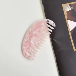 Japanese and Korean Minimalist Marble Pattern Acetate U Shaped Hair Comb Portable Accessory