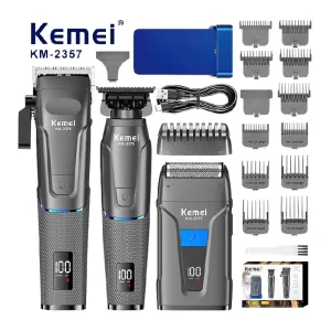 KEMEI Km 2375 Professional Cordless Rechargeable Hair Clippering Set Barber Hair Cutter Electric Rechargeable Hair Trimmer