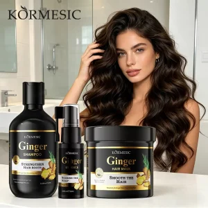 KORMESIC Ginger Anti Dandruff Hair Products Mask Serum Shampoo Conditioner and Hair Oil Hair Care Set for Hair Care