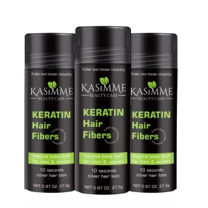 Kasimme Unisex Black Real Hair Fibers Powder Thinning Hair Texturizing Thickening Hair Building Fiber Hair Loss