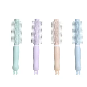 Kawaii Rabbit Ear Round Hair Brush 360 Rotating Mini Styling Hairbrush for Bangs Curls Ultra Light Portable Travel Comb