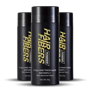 Keratin Black Grey Hair Spray Powder Building Fibers Full Hair Silicone Free 2 in 1 Formula