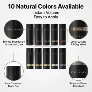 Keratin Hair Building Fibers for Thinning Hair Powder Instant Hair Loss Concealer Thickening Fiber Spray for Men