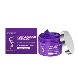 Keratin Purple Hair Mask Nourishing Moisturizing Hair Treatment for Smooth Shiny Locks Eliminate Yellowing Color