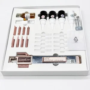 Kit De Extension Capilar Profissional De Cabelo Humano De Alta Qualidade Com Pente De Linha Para Dano E Perda Capilar