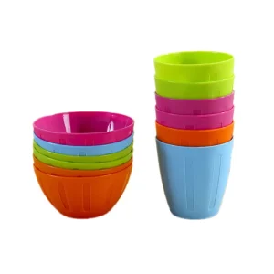 Kitchen Bowl Set Mixed Color Plastic Reusable Bowl Set Multipurpose Dinnerware Bowl for Fruit Salad
