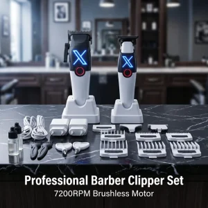 KooFex ODM OEM DLC Blade Cordless Portable Rechargeable Professional Salon Use Electric Hair Clipper Trimmer Set