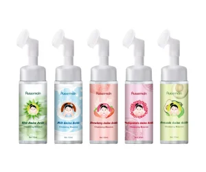 Korean Foam Exfoliating Cleansing Mousse Pore Moisture Skin Care Mousse Cleanser Face Wash Foaming Facial Cleanser with Brush