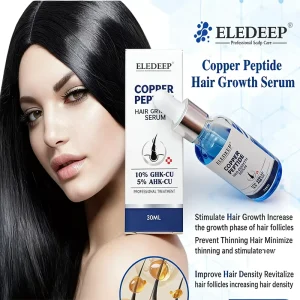L Copper Peptide Hair Growth Serum GHK CU AHC CU Repair Hair Follicle Enhance Growth Factor Activity Strengthen Hair Serum