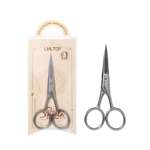 LMLTIOP Premium Stainless Steel Salon Shears Silver Right Hand Hair Cutting Scissors Professional Beauty Scissors for Eyebrow